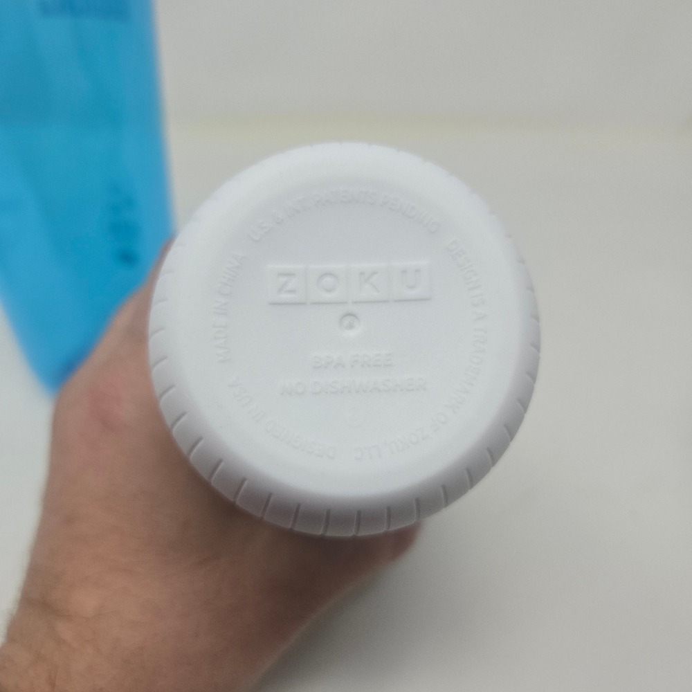 Zoku Iced Coffee Maker Travel Mug Blue White Stainless Steel Core with Straw‎ - Picture 5 of 6